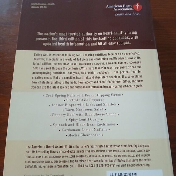 Low Fat Low Cholesterol Cookbook by AHA  Paperback GUC - Picture 5 of 8